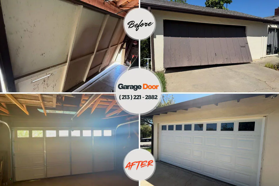 Before and after: garage door repair Deltana, AK